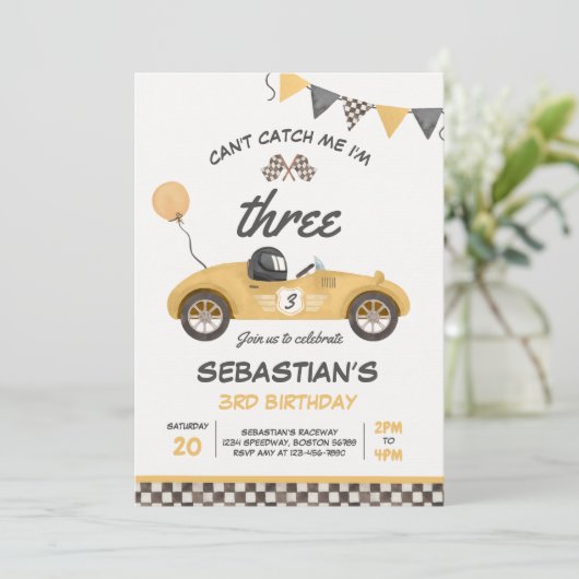 私は3つのレースカーの3番目の誕生日である私をキャッチできない 招待状 (スタンド正面)