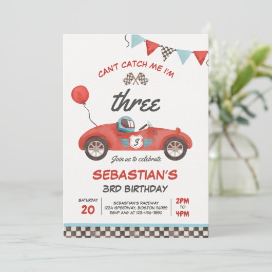 私は3つのレースカーの3番目の誕生日である私をキャッチできない 招待状 (スタンド正面)