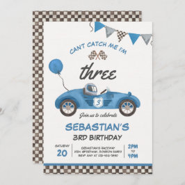 私は3つのレースカーの3番目の誕生日である私をキャッチできない 招待状