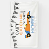 私は3つのレースカーの3番目の誕生日である私をキャッチできない 横断幕 (縦)