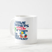 私は3つの腎臓を持っている2腎臓を引退おもしろいした コーヒーマグカップ (正面左)