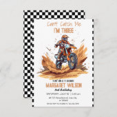 私は3ダートbik男の子3歳の誕生日だ 招待状 (正面/裏面)