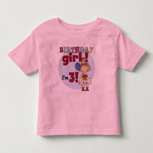 私は3人の誕生日ガールTシャツ&ギフト トドラーTシャツ