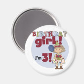 私は3人の誕生日ガールTシャツ&ギフト マグネット (正面/裏面)