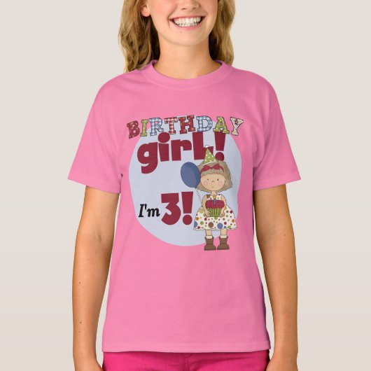 私は3人の誕生日ガールTシャツ&ギフト Tシャツ (正面)