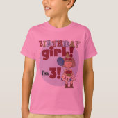 私は3個の誕生日の女の子のTシャツおよびギフトです Tシャツ (正面)