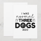 私は3年前は普通の犬だった サンキューカード (正面/裏面)