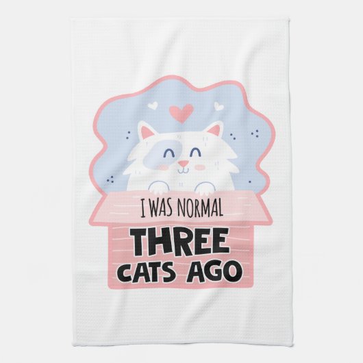 私は3年前は普通の猫だった キッチンタオル (縦)