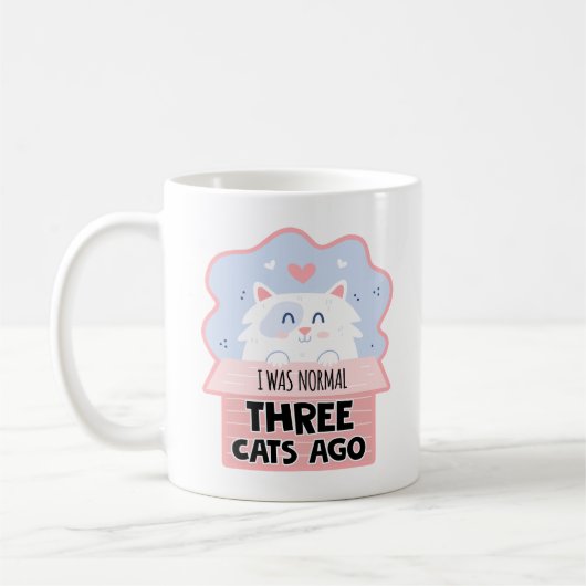 私は3年前は普通の猫だった コーヒーマグカップ (左)