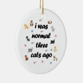 私は3年前は普通の猫だった セラミックオーナメント (右)
