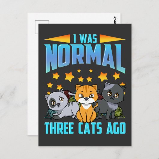 私は3年前は普通の猫だった ポストカード (正面/裏面)