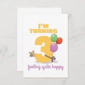 私は3枚のハッピーバースデーを回す 出欠カード (正面/裏面)