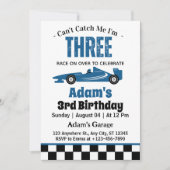 私は3歳の男の子の3歳の誕生日 招待状 (正面)