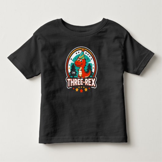 私は3歳の誕生日を迎えるレックスかわいい恐竜の3人だ トドラーTシャツ (正面)