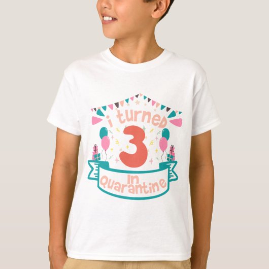 私は3歳を検疫誕生日おもしろいプレゼントアイディア Tシャツ (正面)