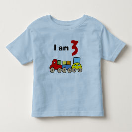 私は3歳（木のおもちゃ列車） トドラーTシャツ