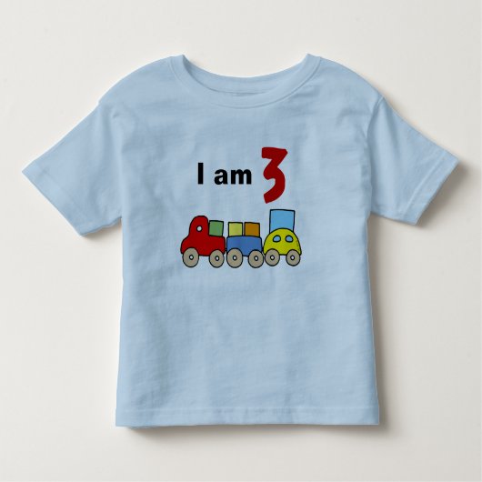 私は3歳（木のおもちゃ列車） トドラーTシャツ (正面)