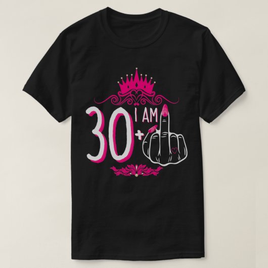 私は30プラス1中指ピンククラウン女性31st tシャツ (デザイン正面)