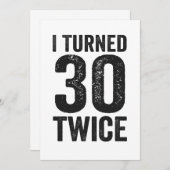 私は30倍の誕生日ギフトおもしろいを回した 招待状 (正面/裏面)