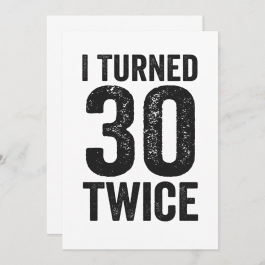 私は30倍の誕生日ギフトおもしろいを回した 招待状 (正面/裏面)