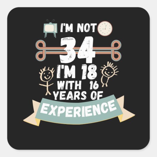 私は34ではない私は18の経験の16と – のための34 スクエアシール (正面)