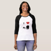 私は3/4枚の袖のTシャツのための私を愛します Tシャツ (正面フル)