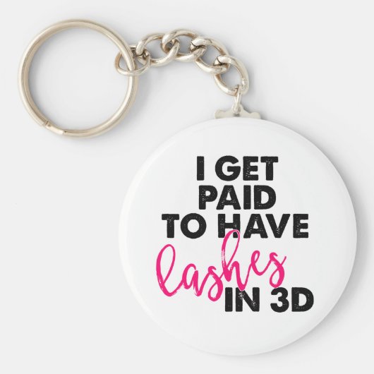 私は3Dまつげを持つことに支払われる キーホルダー (正面)