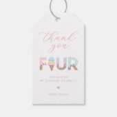 私は4つのアイスクリームの誕生日メッセージカード ギフトタグ (正面)