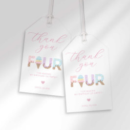 私は4つのアイスクリームの誕生日メッセージカード ギフトタグ