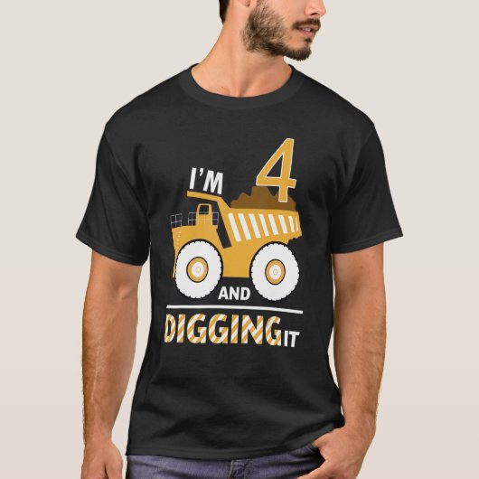 私は4で、それを掘る建築掘削機4th Bi Tシャツ (正面)