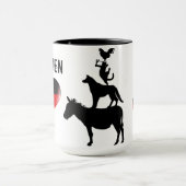 私は4人のミュージシャンが付いているブレーメンのマグを愛します マグカップ (中央)