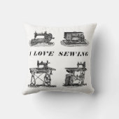 私は4台の裁縫裁縫機とのヴィンテージが大好き クッション (裏面)