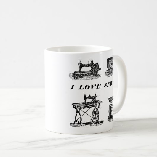 私は4台の裁縫裁縫機とのヴィンテージが大好き コーヒーマグカップ (正面右)