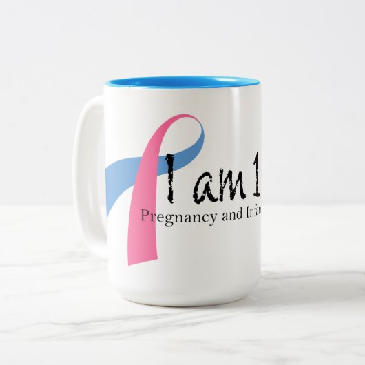 私は4妊娠および乳児の損失の認識度の1才です ツートーンマグカップ (正面左)