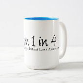 私は4妊娠および乳児の損失の認識度の1才です ツートーンマグカップ (正面右)