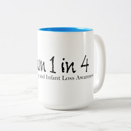 私は4妊娠および乳児の損失の認識度の1才です ツートーンマグカップ (正面右)