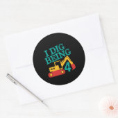 私は4掘削機誕生日ボーイターニング4 ラウンドシール (封筒)