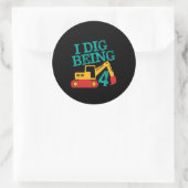 私は4掘削機誕生日ボーイターニング4 ラウンドシール (バッグ)