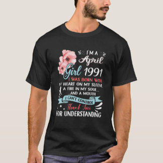 私は4月の女の子1991 30歳の誕生日ギフト30年 Tシャツ