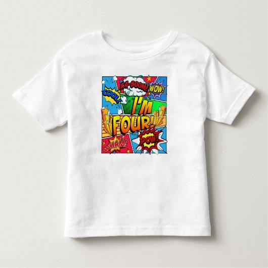私は4漫画本です トドラーTシャツ (正面)