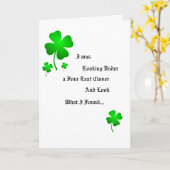 私は4葉のクローバーのグリーティングカードの下を見ていた カード (黄色い花)