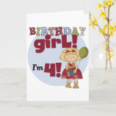 私は4誕生日ガールTシャツとギフト カード (黄色い花)