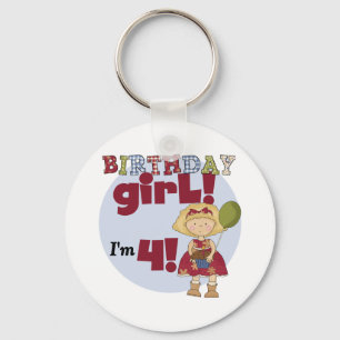 私は4誕生日ガールTシャツとギフト キーホルダー