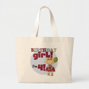 私は4誕生日ガールTシャツとギフト ラージトートバッグ