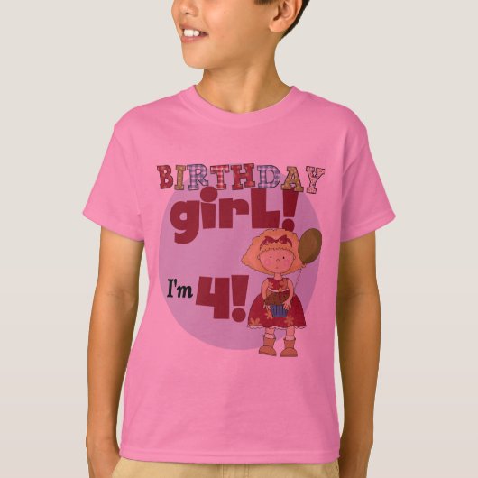 私は4誕生日ガールTシャツとギフト Tシャツ (正面)