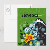 私は4非常に愛します ポストカード (正面/裏面)