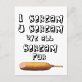 私は4頭のトウモロコシ犬を叫ぶ ポストカード (正面)