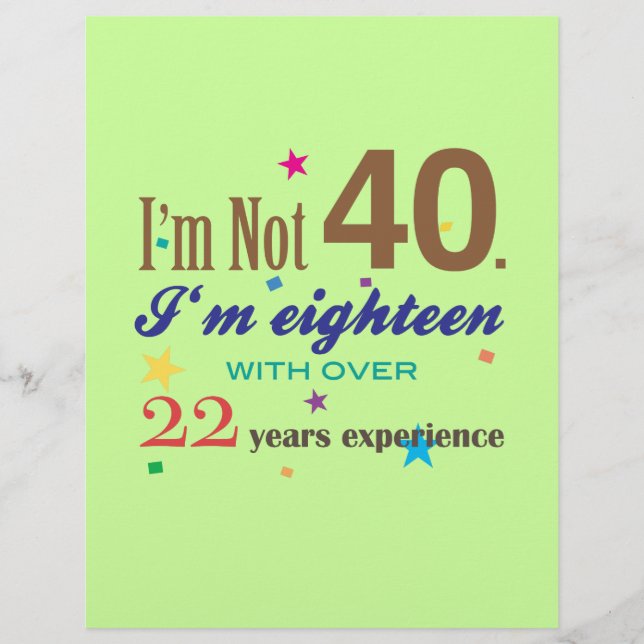 私は40ではない – おもしろい誕生日 (正面)