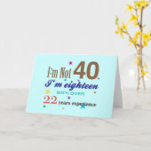私は40ではない – おもしろい誕生日 カード (黄色い花)
