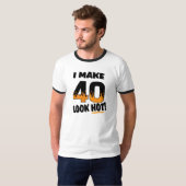 私は40一見に熱い誕生日のTシャツをします Tシャツ (正面フル)
